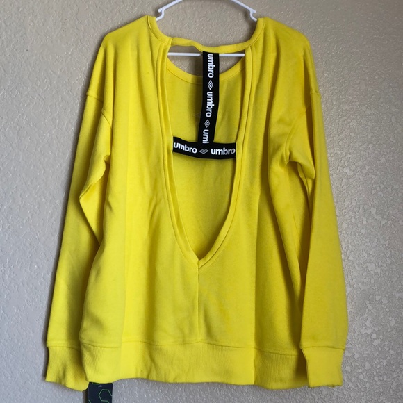 Umbro Premier Yellow Open Back Sweater - Picture 1 of 4